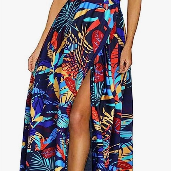 KILIG Women 2024 Summer Maxi Dress Casual Floral Halter Neck NWT - Picture 4 of 8